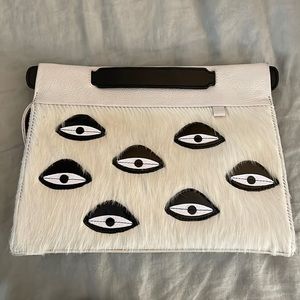 Min and Mon All Over Eyes Vali Bag, Cream and Black, never used, new condition